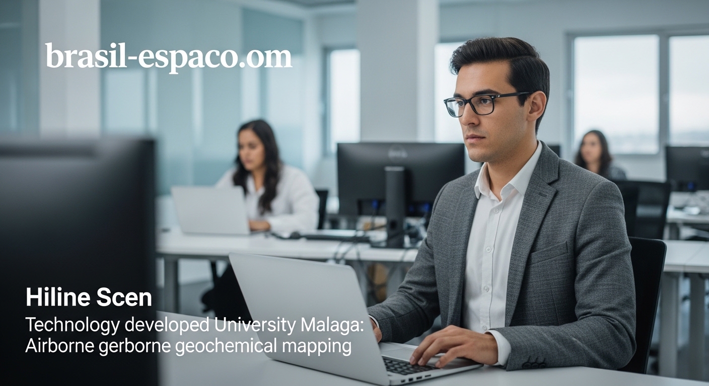 Aerial geochemical mapping sensors scanning terrain from an aircraft.